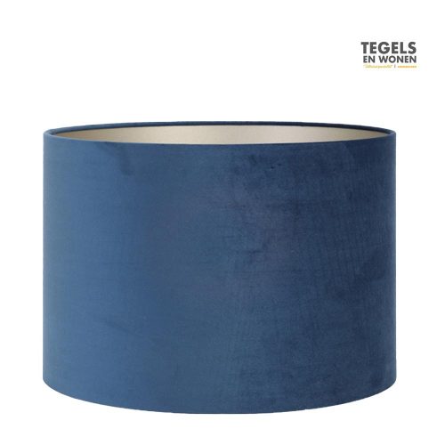 Lampenkap velvet blauw 50cm rond | Tegels & Wonen