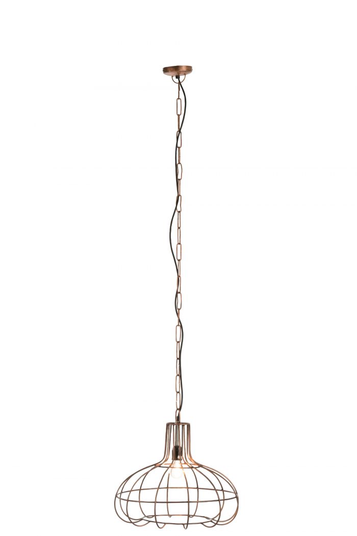 Hanglamp tralie metaal koper by J-Line | Tegels & Wonen