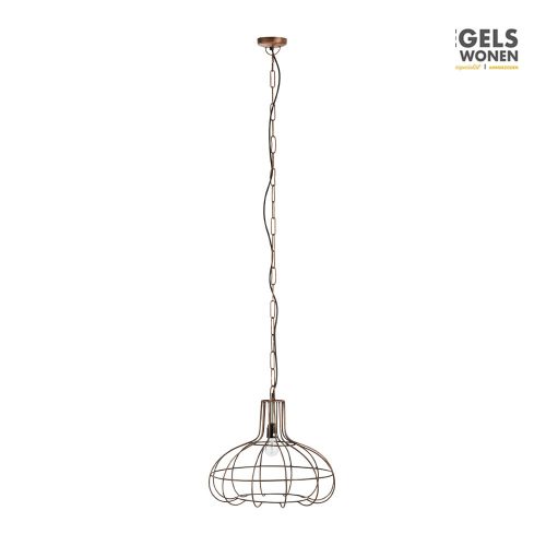 Hanglamp tralie metaal koper by J-Line | Tegels & Wonen