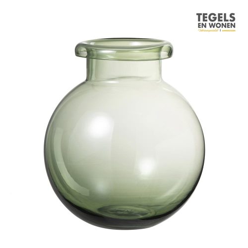 Vaas Bol glas groen L by J-Line | Tegels & Wonen
