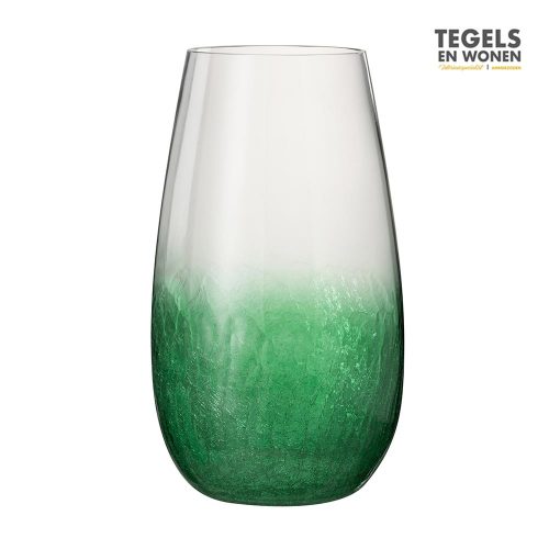 Windlicht Craquelé glas groen by J-Line | Tegels & Wonen