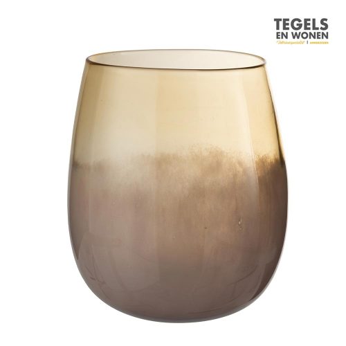 Vaas rond glas roze oker L by J-Line | Tegels & Wonen