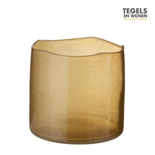 Vaas rond bellen glas oker L by J-Line | Tegels & Wonen