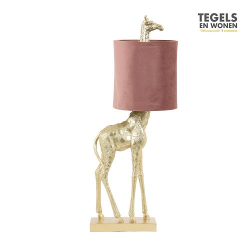 Tafellamp Giraffe goud roze 28x68 by Light & Living | Tegels & Wonen
