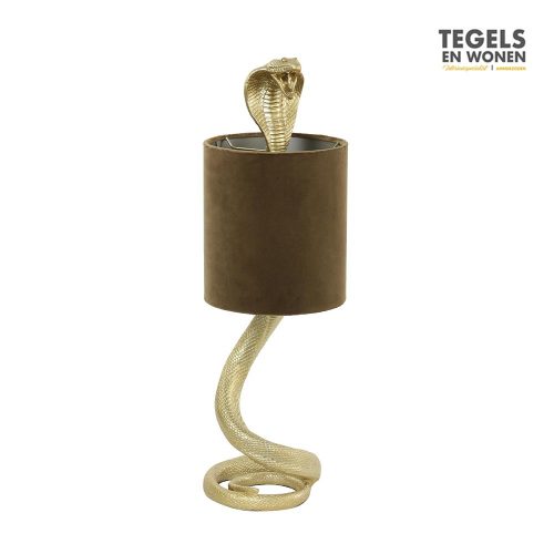 Tafellamp Snake goud karamel 20x58 by Light & Living | Tegels & Wonen