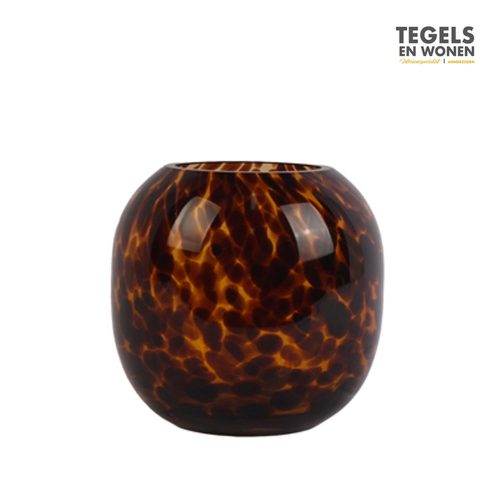 Cheetah Windlicht Tamdi 17cm bruin by House of Nature | Tegels & Wonen